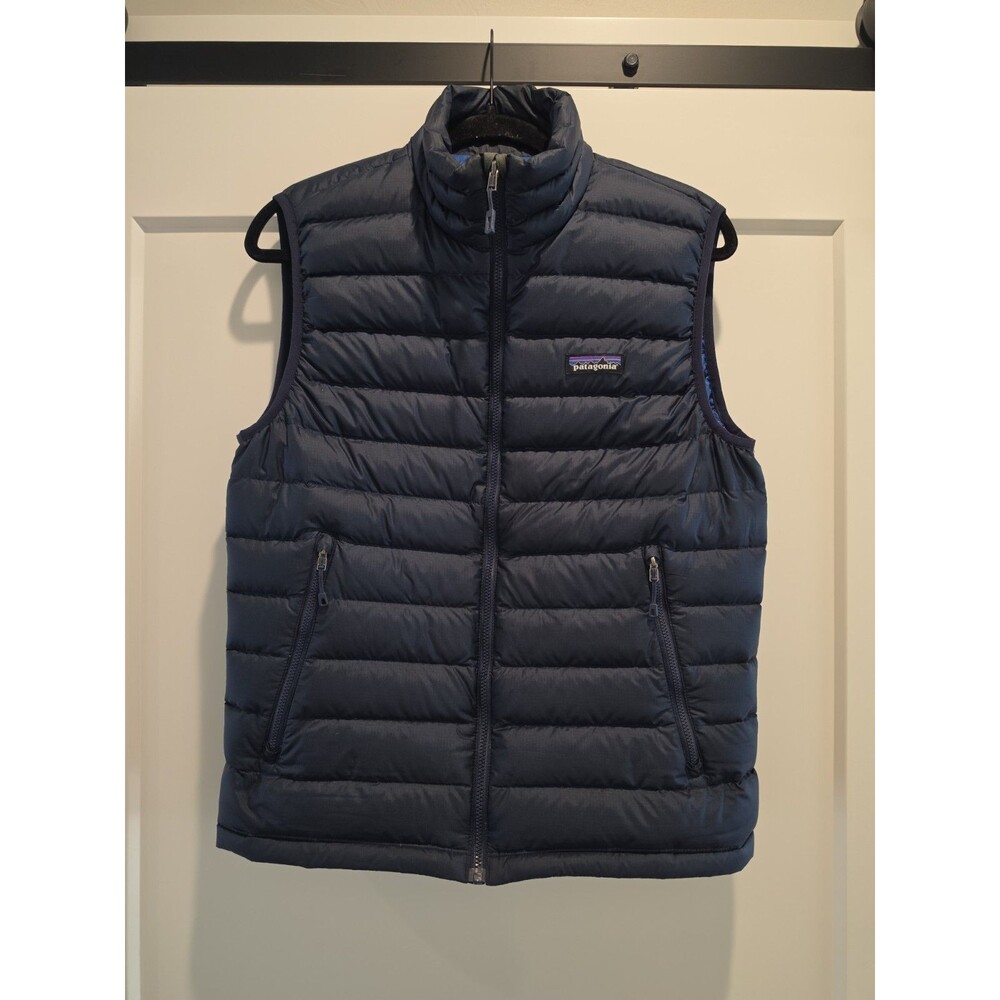 Patagonia Down Sweater Vest Navy Blue Men’s Small Outdoor Winter Gear Goode Fill